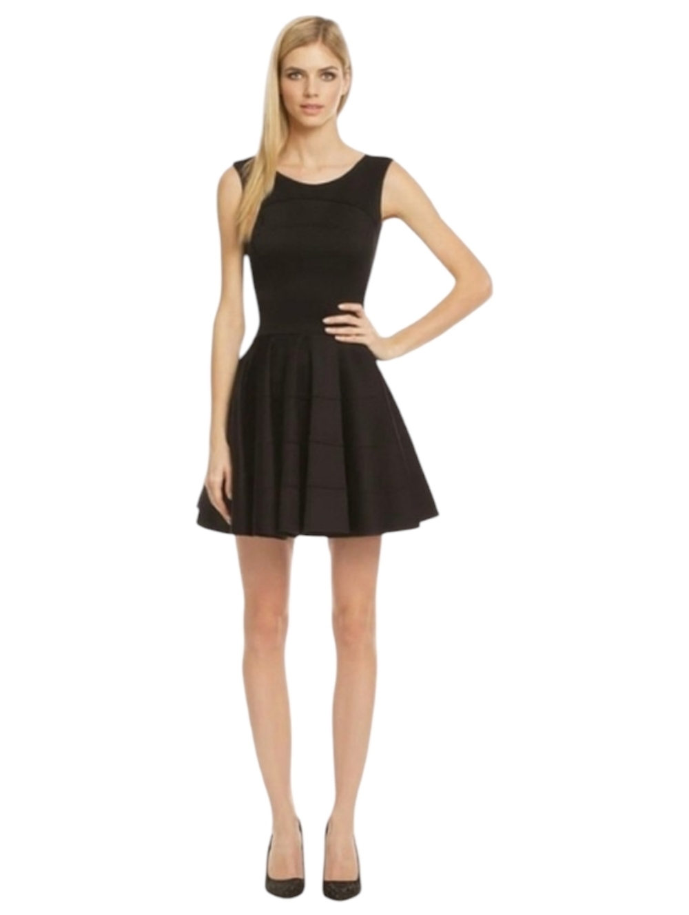 Versace Collection Spin The Record Dress Black Scuba Sleeveless 44 US 8